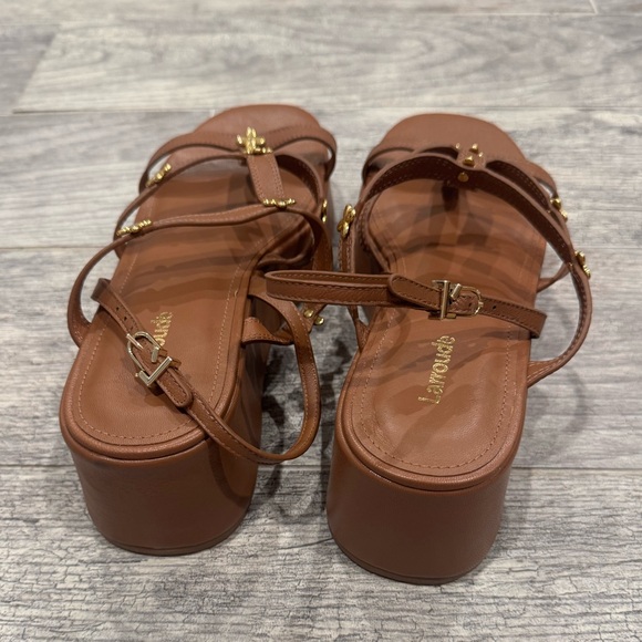 Larroude brown Harmony flatform sandals - Picture 4 of 8